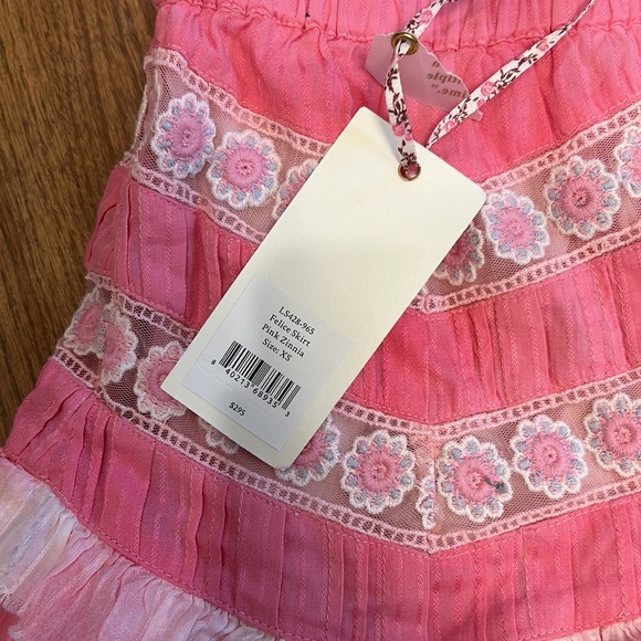 LoveShackFancy pink mini skirt NEVER WORN size XS. - Picture 2 of 2